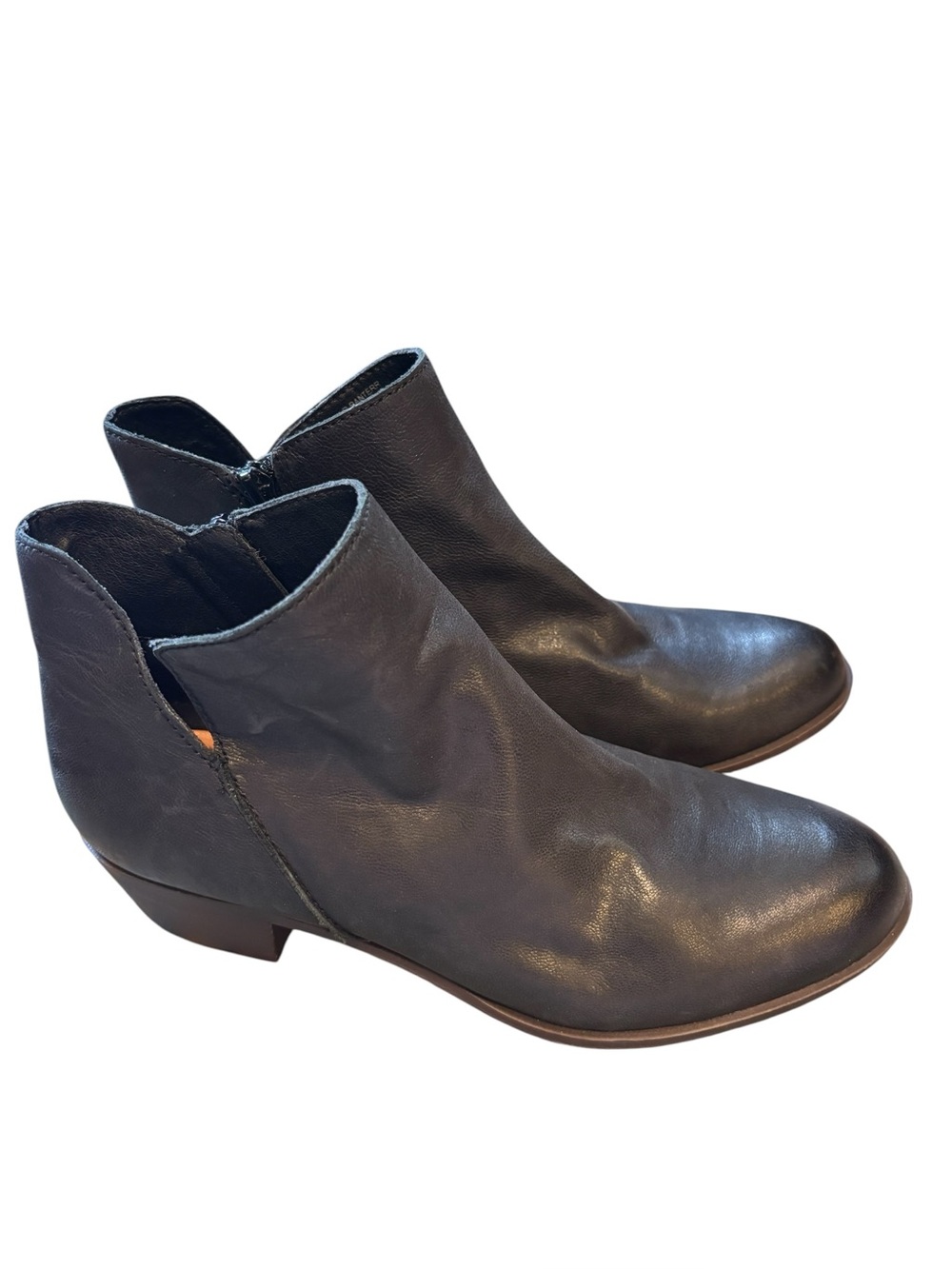 Lucky Brand Banterr Black Leather Ankle Boots Size 8.5
